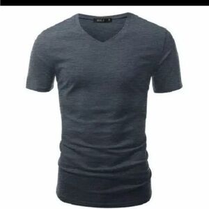 NWT - Doublju Mens V-Neck Short Sleeve Tee, M, blue